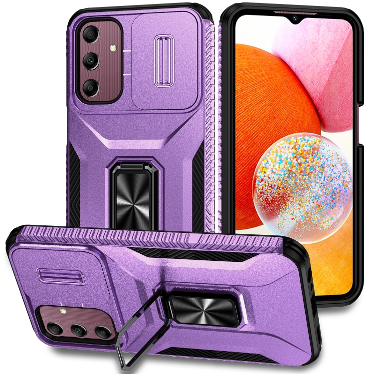 

For Samsung Galaxy A15 5G Sliding Camshield Holder Phone Case(Purple)