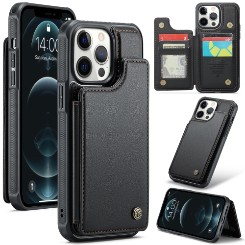 

For iPhone 12 Pro Max CaseMe C22 Card Slots Holder RFID Anti-theft Phone Case(Black)