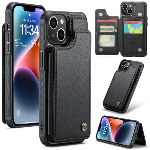

For iPhone 14 Plus CaseMe C22 Card Slots Holder RFID Anti-theft Phone Case(Black)