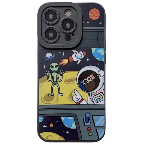 

For iPhone 14 Pro Max Liquid Angel Eyes Bearded TPU Phone Case(Black)