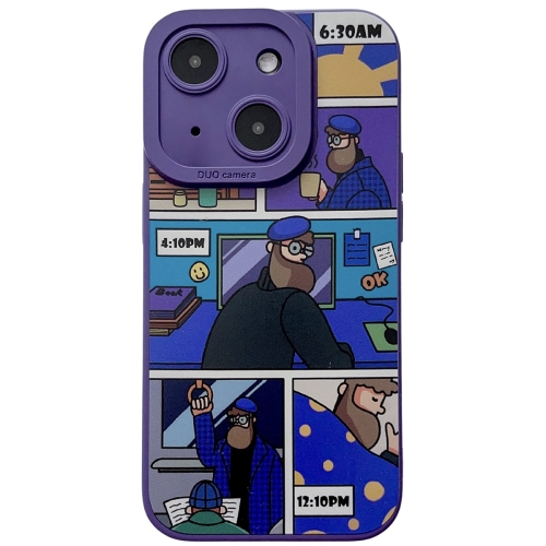 

For iPhone 14 Plus Liquid Angel Eyes Bearded TPU Phone Case(Purple)