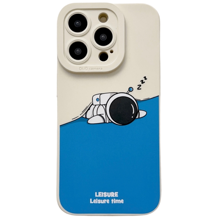 

For iPhone 15 Pro Max Liquid Angel Eyes Astronaut TPU Phone Case(Beige)