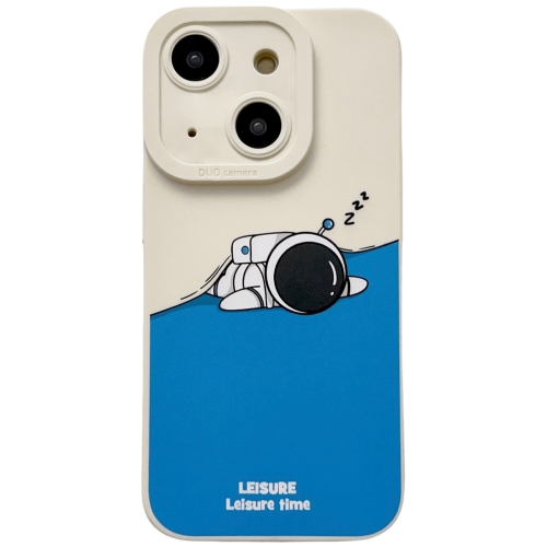 

For iPhone 14 Liquid Angel Eyes Astronaut TPU Phone Case(Beige)