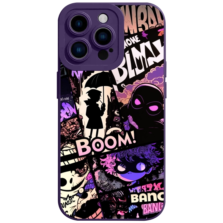 

For iPhone 14 Pro Liquid Angel Eyes Bumbershoot TPU Phone Case(Purple)