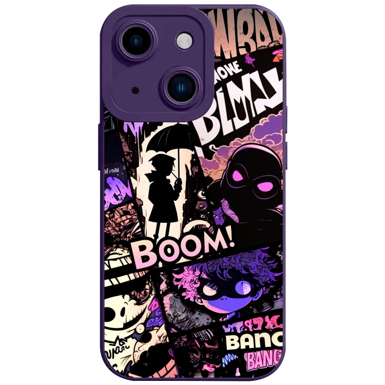 

For iPhone 14 Liquid Angel Eyes Bumbershoot TPU Phone Case(Purple)