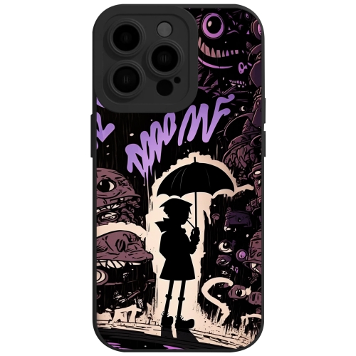 

For iPhone 13 Pro Max Liquid Angel Eyes Bumbershoot TPU Phone Case(Black Boy)