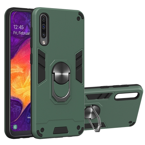 

For Samsung Galaxy A50 & A30s & A50s 2 in 1 Armour Series PC + TPU Protective Case with Ring Holder(Green)