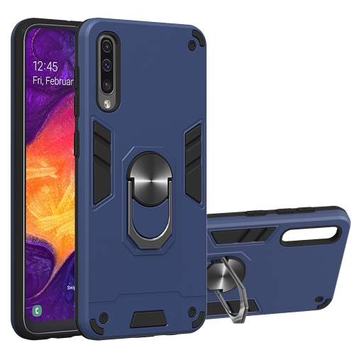 

For Samsung Galaxy A50 & A30s & A50s 2 in 1 Armour Series PC + TPU Protective Case with Ring Holder(Sapphire Blue)