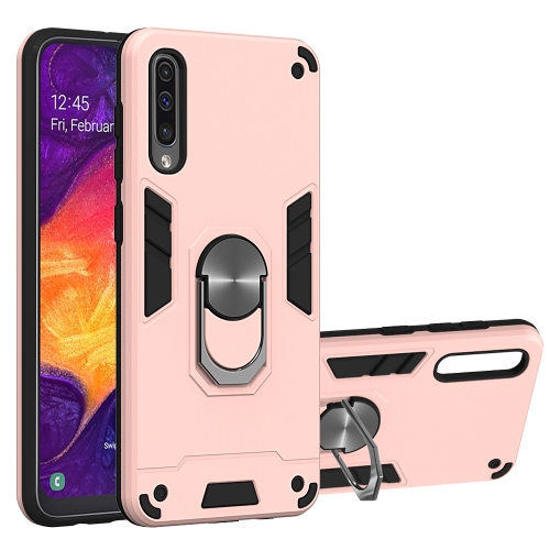 

For Samsung Galaxy A50 & A30s & A50s 2 in 1 Armour Series PC + TPU Protective Case with Ring Holder(Rose Gold)