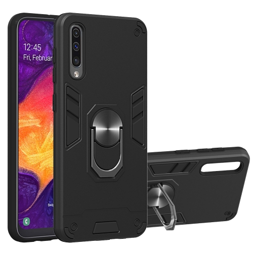 

For Samsung Galaxy A50 & A30s & A50s 2 in 1 Armour Series PC + TPU Protective Case with Ring Holder(Black)