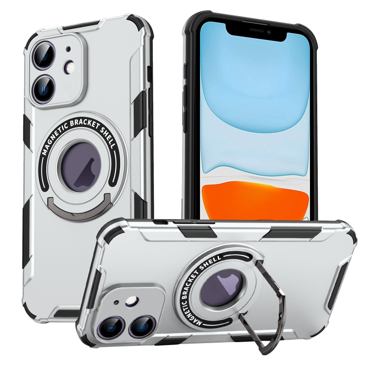 

For iPhone 11 MagSafe Magnetic Holder Phone Case(Grey)