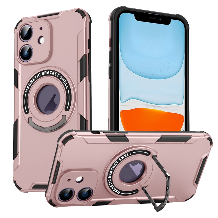 

For iPhone 11 MagSafe Magnetic Holder Phone Case(Pink)