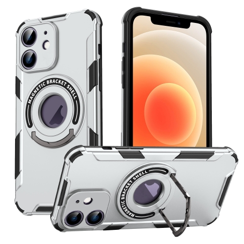 

For iPhone 12 MagSafe Magnetic Holder Phone Case(Grey)
