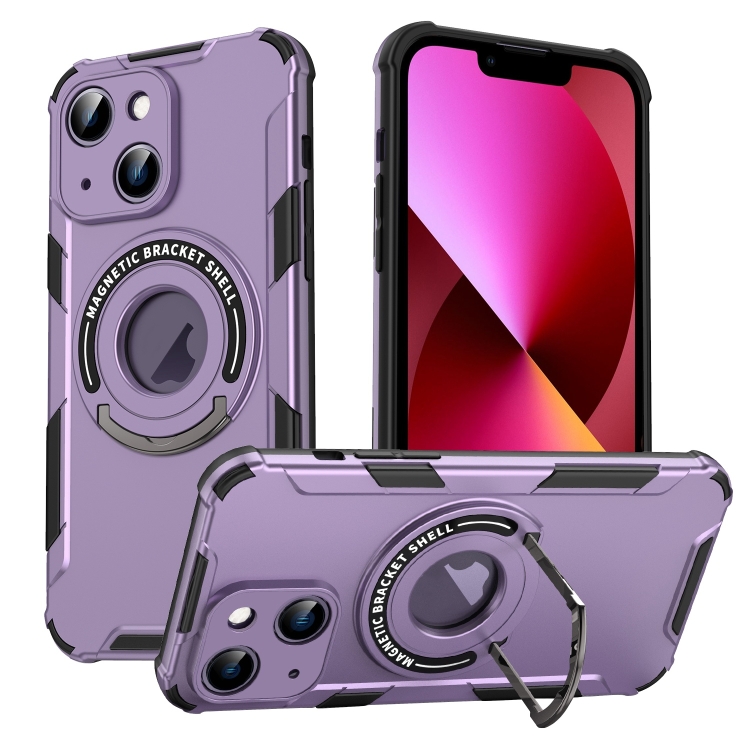 

For iPhone 13 MagSafe Magnetic Holder Phone Case(Purple)