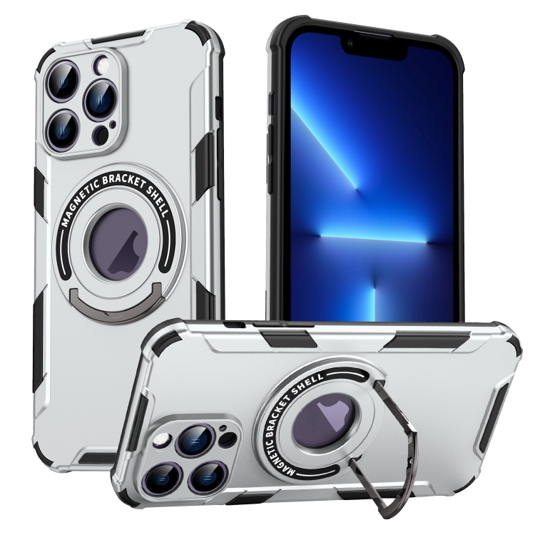 

For iPhone 13 Pro MagSafe Magnetic Holder Phone Case(Grey)