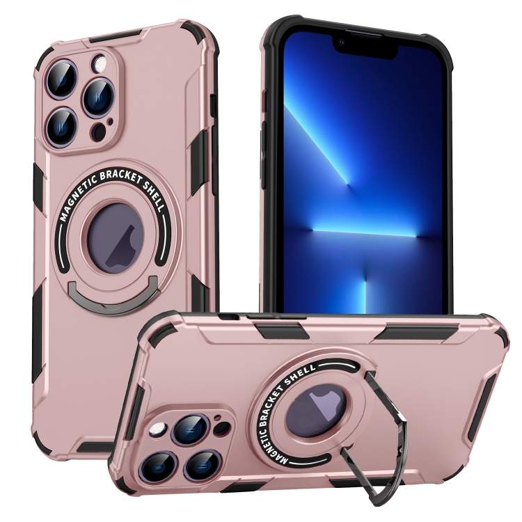 

For iPhone 13 Pro MagSafe Magnetic Holder Phone Case(Pink)