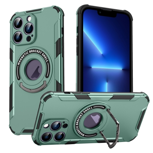 

For iPhone 13 Pro MagSafe Magnetic Holder Phone Case(Green)