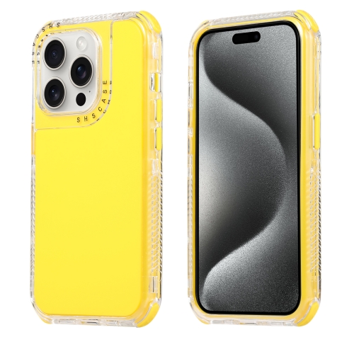 

For iPhone 15 Pro Dreamland 3 in 1 Solid Color Transparent Frame PC + TPU Phone Case(Yellow)