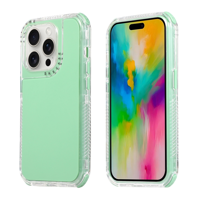 

For iPhone 16 Pro Dreamland 3 in 1 Solid Color Transparent Frame PC + TPU Phone Case(Green)