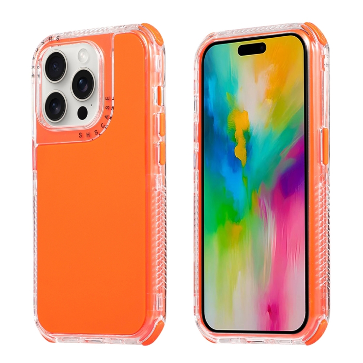 

For iPhone 16 Pro Dreamland 3 in 1 Solid Color Transparent Frame PC + TPU Phone Case(Orange)