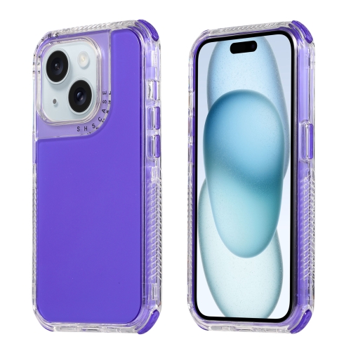 For iPhone 15 Plus / 14 Plus Dreamland 3 in 1 Clear Color Transparent Frame PC + TPU Phone Case(Purple) motorcycle full body paint transparent protective film used for honda forza350 thai version bike order notes motorcycle color