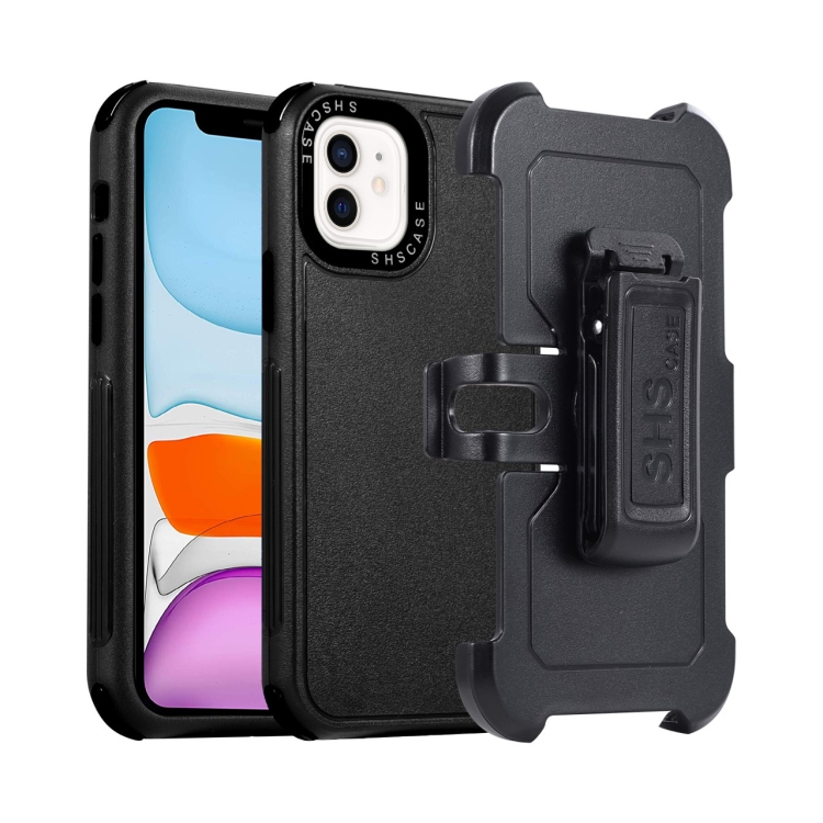 

For iPhone 11 3 in 1 PC + TPU Sliding Sleeve Phone Case(Black)