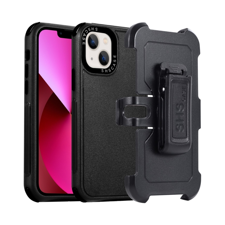 

For iPhone 13 3 in 1 PC + TPU Sliding Sleeve Phone Case(Black)