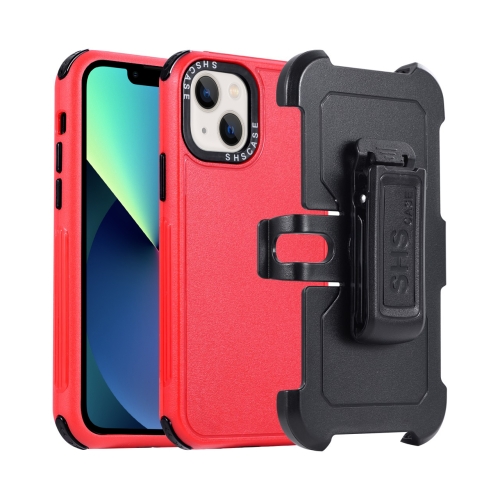 

For iPhone 13 mini 3 in 1 PC + TPU Sliding Sleeve Phone Case(Red+Black)