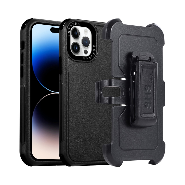 

For iPhone 14 Pro 3 in 1 PC + TPU Sliding Sleeve Phone Case(Black)