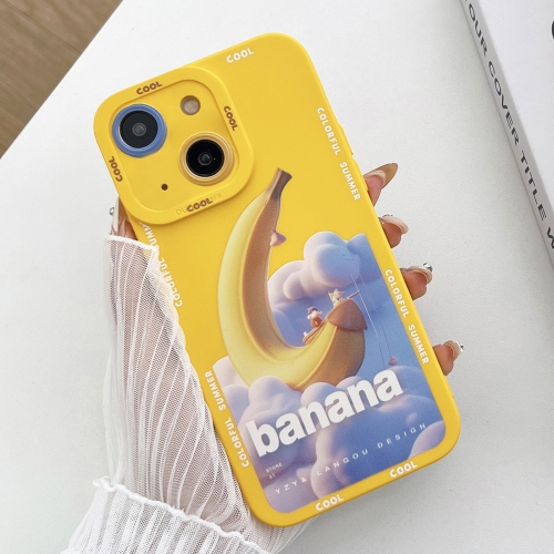 

For iPhone 15 Plus Liquid Angel Eyes Dopamine TPU Phone Case(Banana Boat)