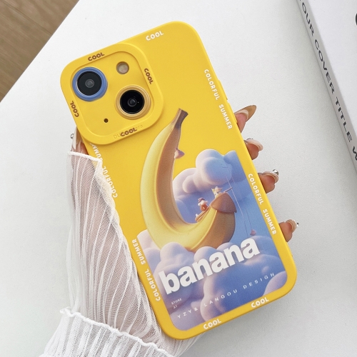 

For iPhone 15 Liquid Angel Eyes Dopamine TPU Phone Case(Banana Boat)