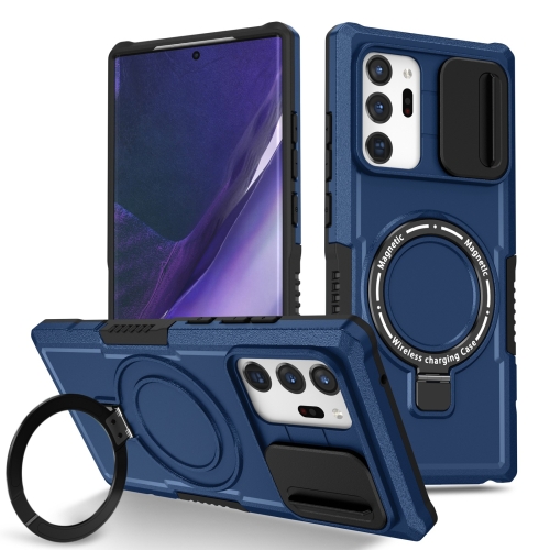 

For Samsung Galaxy Note20 Ultra Sliding Camshield Magsafe Holder TPU Hybrid PC Phone Case(Royal Blue)