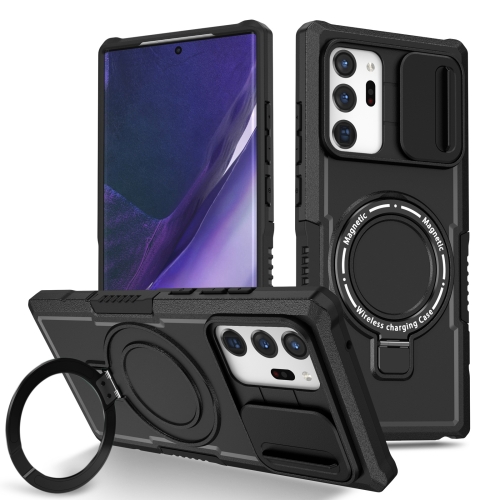 

For Samsung Galaxy Note20 Ultra Sliding Camshield Magsafe Holder TPU Hybrid PC Phone Case(Black)