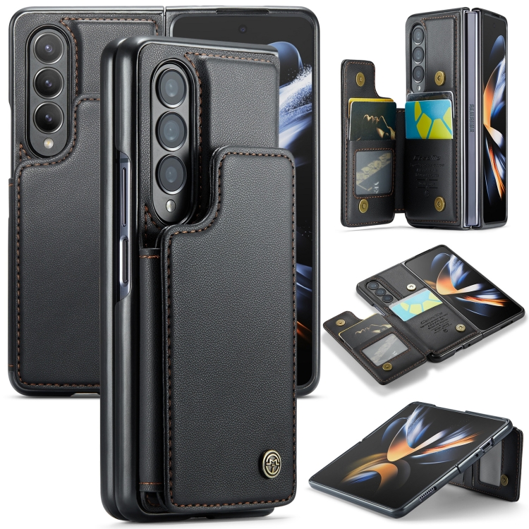 

For Samsung Galaxy Z Fold4 5G CaseMe C22 PC+TPU Business Style RFID Anti-theft Leather Phone Case(Black)