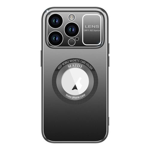 

For iPhone 14 Pro Max Large Window MagSafe Skin Feel PC Phone Case(Black)