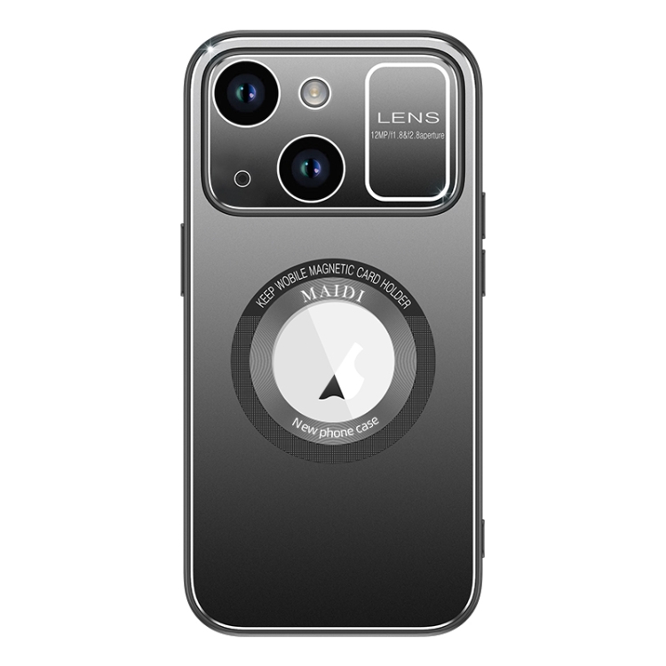 

For iPhone 13 Large Window MagSafe Skin Feel PC Phone Case(Black)