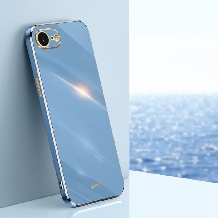 

For iPhone 16e XINLI Straight Edge 6D Electroplate TPU Phone Case(Celestial Blue)