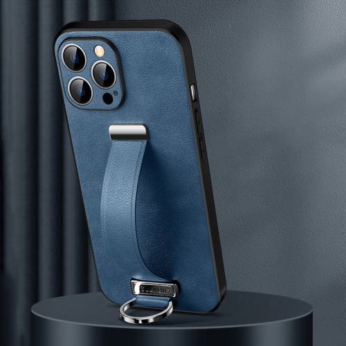 For iPhone 15 Pro SULADA Tide Cool Series PC + Leather Texture Skin Feel Phone Case(Blue) чехол pqy ombre для iphone 12 12 pro синий и фиолетовый kingxbar ip 12 12 pro ombre series blue