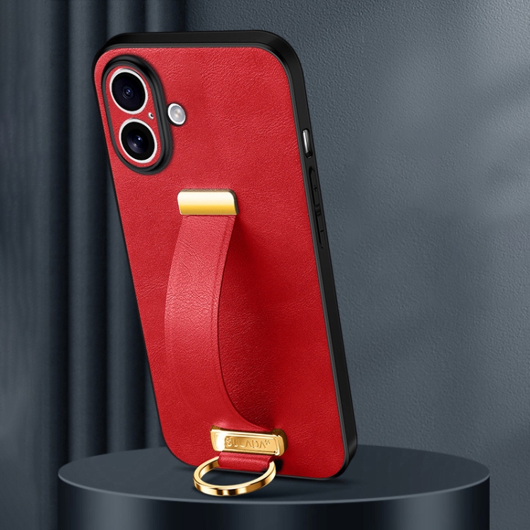 

For iPhone 16 SULADA Tide Cool Series PC + Leather Texture Skin Feel Phone Case(Red)