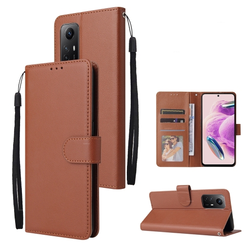 

For Xiaomi Redmi Note 12S 3-Card Slots Multifunctional Leather Phone Case(Brown)
