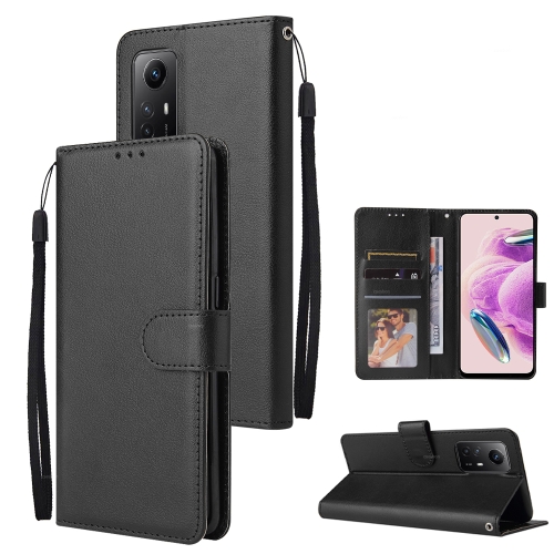 

For Xiaomi Redmi Note 12S 3-Card Slots Multifunctional Leather Phone Case(Black)
