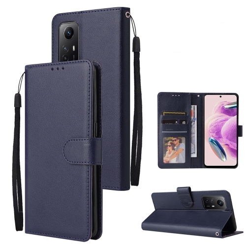 

For Xiaomi Redmi Note 12S 3-Card Slots Multifunctional Leather Phone Case(Dark Blue)