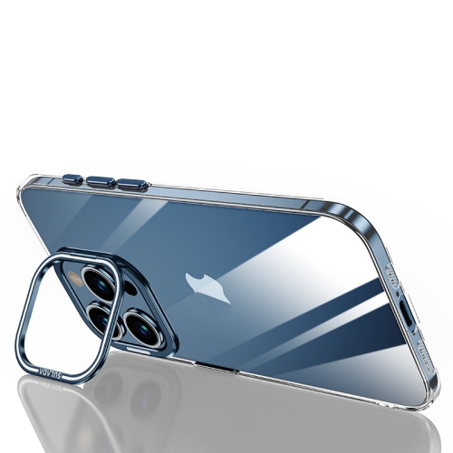 

For iPhone 15 Pro SULADA PC + Aluminum Alloy Lens Holder Phone Case(Dark Blue)