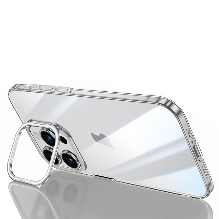 

For iPhone 15 Pro SULADA PC + Aluminum Alloy Lens Holder Phone Case(Silver)