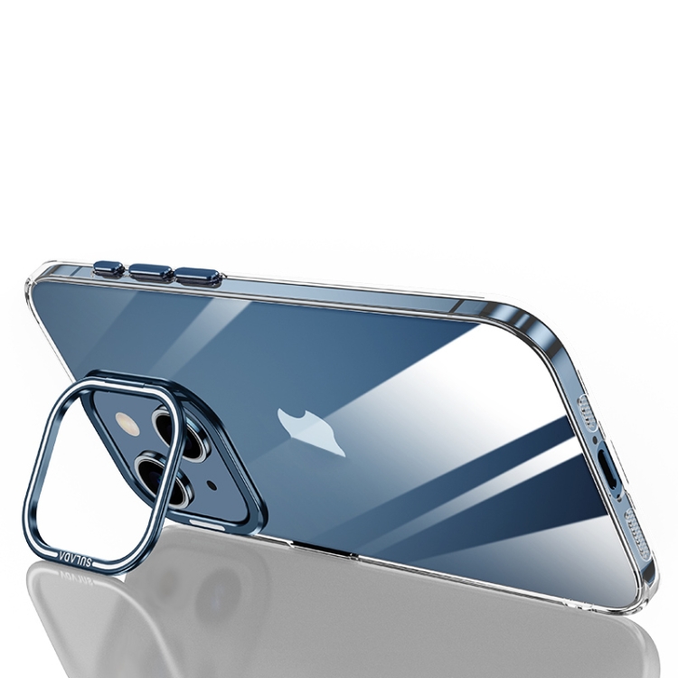 

For iPhone 15 Plus SULADA PC + Aluminum Alloy Lens Holder Phone Case(Dark Blue)
