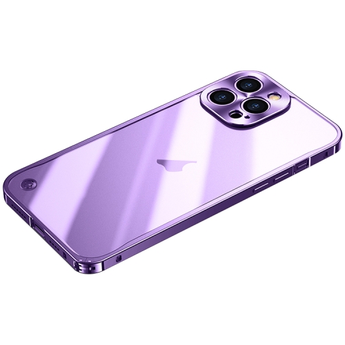

For iPhone 15 Pro Metal Frame Frosted PC Shockproof Phone Case(Purple)