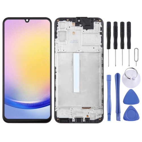For Samsung Galaxy A25 SM-A256B TFT LCD Screen Digitizer Full Assembly with Frame, Not Supporting Fingerprint Identification