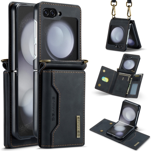 

For Samsung Galaxy Z Flip5 5G DG.MING M2 Series Card Bag Magnetic Leather Phone Case(Black)