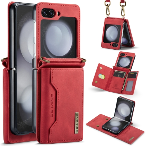 

For Samsung Galaxy Z Flip5 5G DG.MING M2 Series Card Bag Magnetic Leather Phone Case(Red)