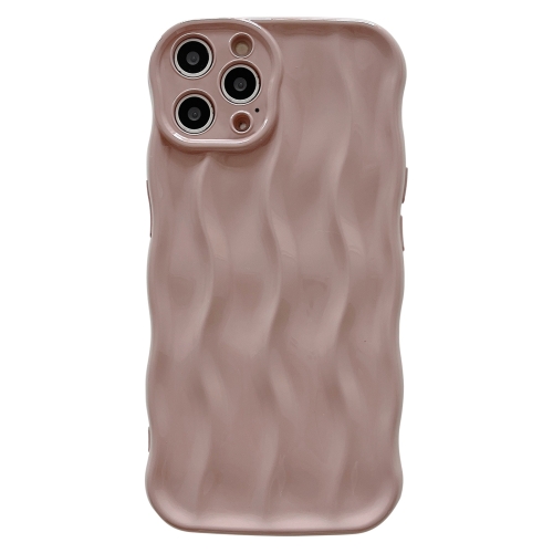 

For iPhone 15 Pro Wave Texture Bright TPU Phone Case(Apricot)